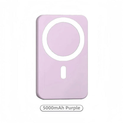 Magnetic Wireless Power Bank 5000Mah, Magsafe-Compatible Portable Charger, up to 15W Wireless Charging, USB-C PD up to 20W, Slim Mini Battery Pack for Iphone 12–17 & Qi Android Devices (Ring Included)